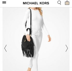 MICHAEL Michael Kors Black Fringe Shoulder Bag